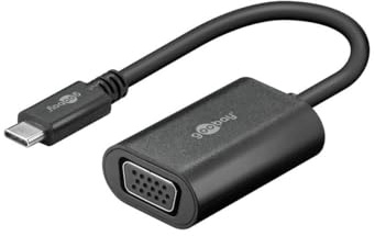 goobay 51771 USB C VGA Adapter 60Hz USB-Hubs PC Monitor Bildschirm USB Type C Adapter 1 Port VGA Verteiler USB-C Hub Weiß