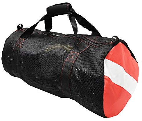 Scuba Choice Collapsible Mesh Duffle Bag for Dive Gear, 600D Polyester, YKK Zipper, 30 x 16, Neoprene Comfort Grip & Extra Shoulder Strap – Durable, Spacious Storage Diving Equipment Accessories