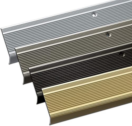 Floordirekt Stair Nosing Profile in L-Shaped Aluminium 1 Piece 100 x 3.5 x 3 cm Self-Adhesive Silver for Parquet and Laminate Including Mounting Material Step Edge Profile in 3 Lengths and 4 Colours