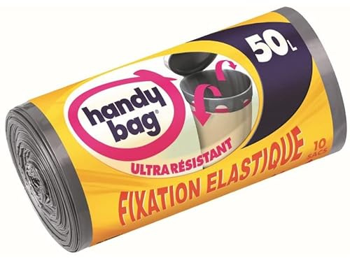 Mantenimiento HANDY-BAG – Handy Bag – Bolsas de basura X10, fijación elástica 50 L, lote de 3 unidades, se venden por lotes