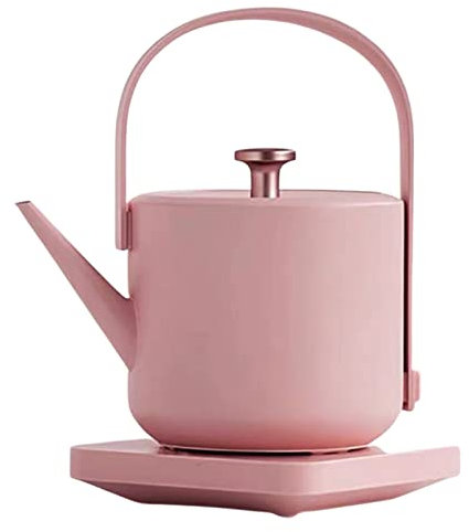 FAMYNGL Bouilloire électrique en Acier Inoxydable Tea Pot Portable Home Intelligent avec poignée Chaudière à Eau 1350W 800ml Petite capacité Automatique Bouilloire d'alimentation Automatique,Rose