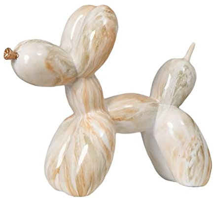 Tubayia Resin Balloon Dog Puppy Statue Decorative Figure Graffiti Sculptures Table Decoration Living Room Decoration (Beige)