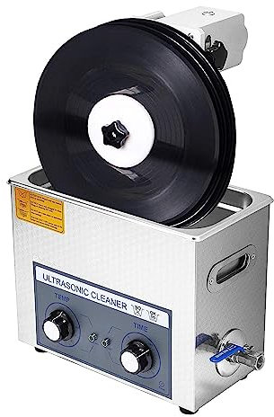LMYYDES Detergente ad ultrasuoni per Dischi in Vinile 6L, 40kHz 4 Dischi Pulitore ad ultrasuoni Professionale con Timer Digitale e riscaldatore per Occhiali di Fermo per Gioielli, 33X18X27cm