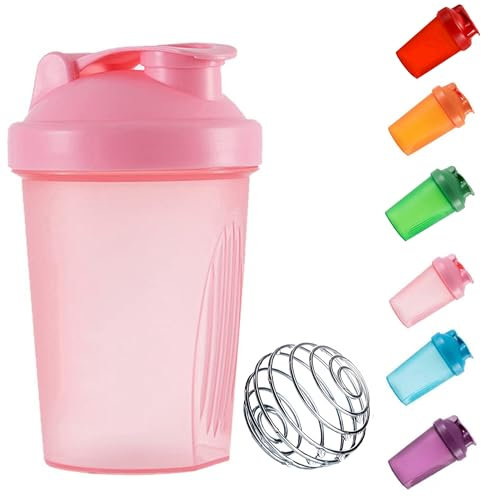 KANGSIT Protein Shaker Bottle 400ml with Stainless Steel Mixing Ball, BPA- and DEHP- free, Leakproof Flip On Lid, Odourless, Temperature Safe, Dishwasher Safe