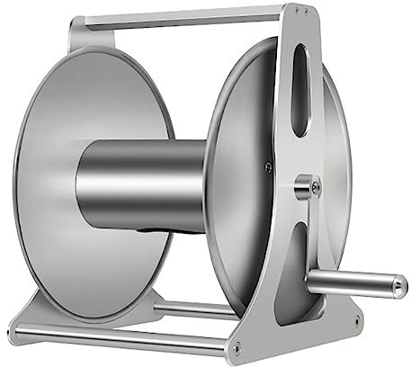 Edelstahl-Gartenschlauchtrommel, Wand-/Bodenmontage-Schlauchtrommel aus Metall, Schlauchhalter für den Außenbereich, für 40 Meter 1/2-Zoll-Schlauch