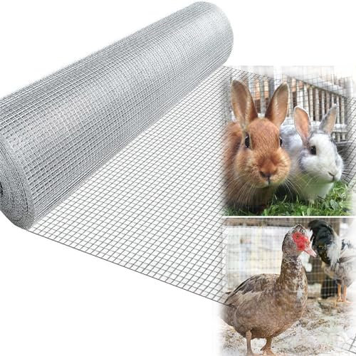 Drahtgeflecht, Maschendraht Rolle, Edelstahl Maschendraht, Geschweißtes Drahtgeflecht, Volierendraht, Nagetier Mäuse Eichhörnchen Mesh Maschen für Heimwerker und Heimdekoration Gartenzaun(Size:1mX10m(