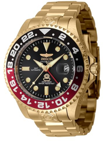 Invicta Grand Diver 45670 Herren Uhr - Wasserdicht - Analog - Automatikuhr - Edelstahl mit grauen zifferblat - 47mm