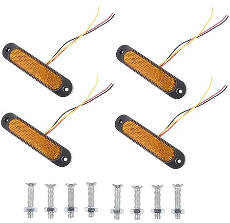 Mikinona Lot De 4 Sets De Feux Latéraux Led 27 Led Jaunes 12v-30v Pour Camion Et Remorque Feux De Clignotants Éclairage De Sécurité Routière Pour Véhicules Utilitaires