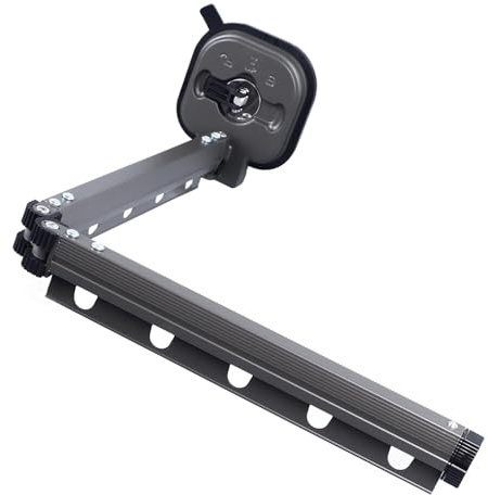 Yechiry Ausziehbarer Wäscheständer aus Aluminium, an der Wand Montierter Kleiderbügel, Fensterglas, Marmor, Badezimmer, Balkon, Schlafsaal (Bi Fold Grau)