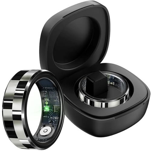 findtime Smart Ring Fitness Ring Smartringe für Herren Damen Android iOS Herzfrequenzmessung Health Tracker Ring Schlafanalyse Pulsmesser Schrittzähler Sportdaten Aktivitätstracker Smartring Größe 10