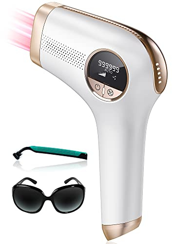 Epilateur Lumière Pulsée IPL, Appareil d'épilation Efficace 600NM-1200NM avec 5 niveaux Epilateur à Lumière Pulsée pour Hommes, Femmes, visage, aisselles, jambes et corps