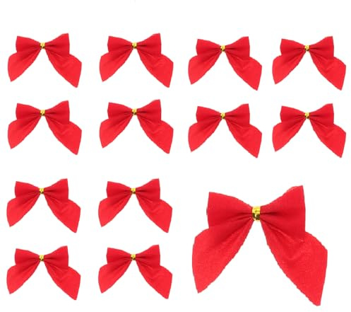 Cabilock Rote Schleifen Weihnachtsbaum Deko 12 Stück Samtschleifen Baumschmuck Für Festliche Weihnachtsdeko Und Türdekoration
