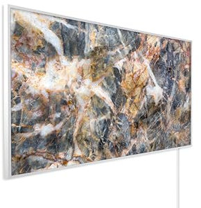 Könighaus pannello riscaldante a infrarossi - 1000 Watt | 5 anni di garanzia | Doppia protezione surriscaldamento | Corpo ultrapiatto per 14-26 m² | Colore cornice: bianco | Motivo: 08. Pietra natura