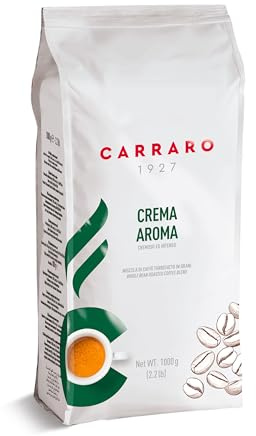 Carraro 1927 Crema Aroma Coffee Beans 1kg, Medium Roast | Intensity 8/10, Made in Italy