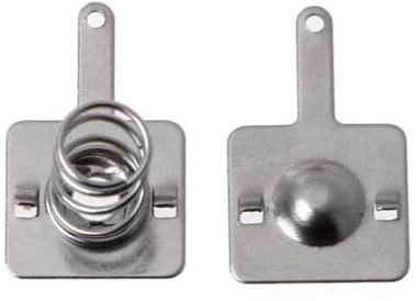 YIBOZI Lot de 50 paires de ressorts de batterie et plaque de contact pour piles AA AAA en métal argenté positif négatif
