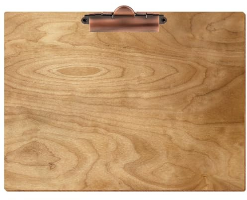 Bütic Holz Klemmbrett Standardform Birke rustikal für DIN A3 A4 A5 A6 aus 3mm Birkensperrholz und mit widerstandsfähigem Klarlack versiegelt