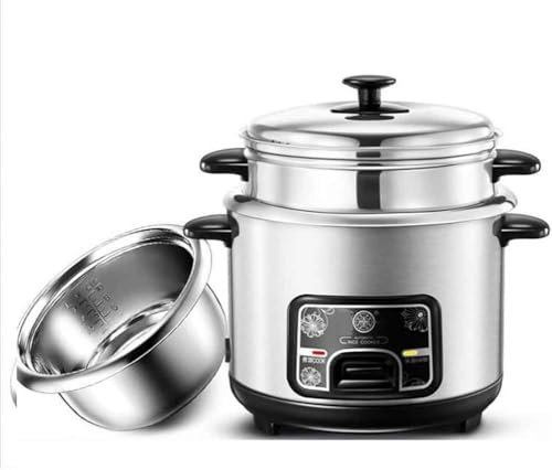 WCQSYY Cuociriso E Vaporiera, Pentola Antiaderente Elettrica per Riso, con Funzione di Mantenimento in Caldo, Acciaio Inossidabile 304, 6/3/2/1 Tazza, Vaporiera Portatile da Viaggio Piccola,2L