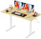 Flycity Bureau réglable en hauteur 120 x 60 cm, réglable manuellement en couleur chêne, panneaux de particules résistants aux rayures et aux taches, cadre métallique épais en acier au carbone