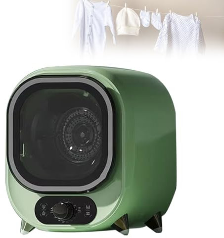 Sèche-Linge à Condensation, Mini Sèche-Linge Portable, Sèche-Linge Portable à Condensateur, 5 Modes de séchage, Charge de 0,8 kg, pour Voyage, Appartements, Dortoir Étudiant, Hôtel, Maison(Green)