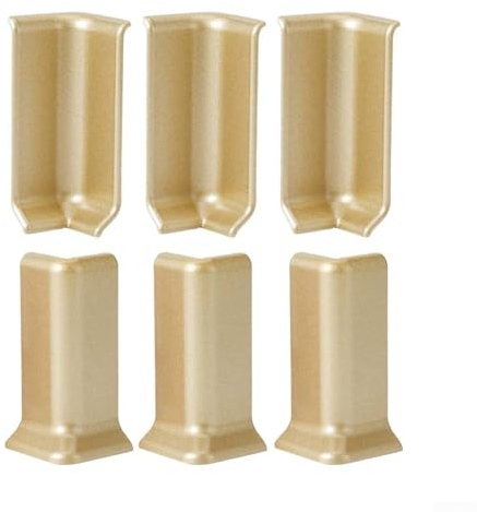 HpLive 6 Stück Sockelleiste Ecke Blöcke Wand Basis Ecke Trim Wand Ecke Ecken- und Kantenschutz Ihrer Fußleisten(M Champagne Gold)