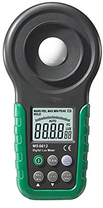 KONGMM Luxmetro Portatile, Digital Multi Function LuxMeter MS6612. Alta precisione 200.000 Lux Light Meter Test Spectra Auto Gamma per Interni ed Esterni(2)