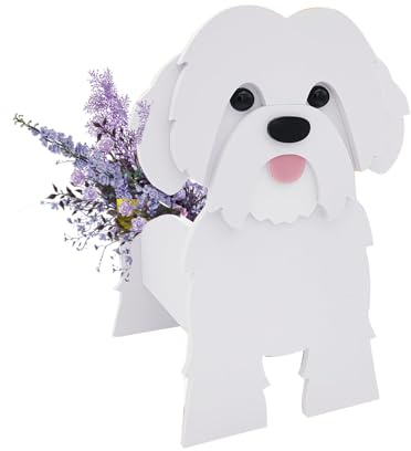 Amsg Pot De Fleurs en Forme De Chien, Pot De Plantes pour Animaux en PVC Compagnie pour La Décoration De Jardin, Mignon Pot De Fleurs pour Plantes D'intérieur Et D'extérieur,D