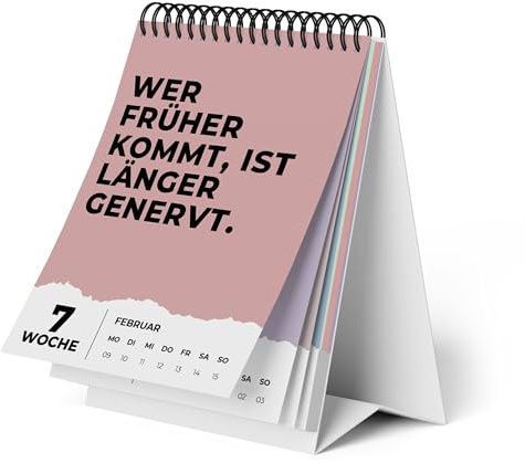 Demotivierender Tischkalender 2027 Büro Edition - 52 Wochen Bürokalender mit sarkastischen Sprüchen als witzige Geschenkidee