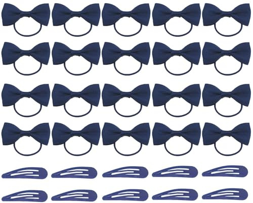 20 Cordes À Cheveux En Arc Et 10 Épingles À Cheveux Bleues, Cordes À Cheveux Élastiques Pour Bébé, Couvre-Chef De Princesse Mignon, Pinces À Cheveux Cassées, Produits Pour Bébé.