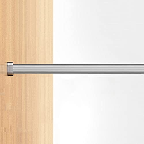 YCVAWEOD Asta sospesa in Metallo per Guardaroba per Armadio con Tappi terminali della Flangia Ovale per Vestiti Supporto Nero Grigio Bianco Grigio 51,2 pollici/130 cm LWX