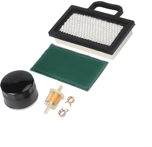 BlesConi Kit de filtro de aire para motores de cortacésped - Incluye 1 filtro de aire, 1 prefiltro, 2 filtros de aceite, 2 clips