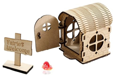 Set Per Casa In Miniatura Decorazione per Libreria in Legno | Kit Costruzione Di Mini Casetta per Feste Compleanni Davanzali Scrivanie Bambine Figli Ragazzi