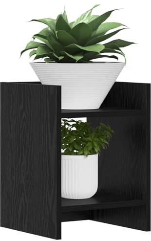vidaXL Supporto per piante 2 pz Rovere Nero 30 x 30 x 40 cm