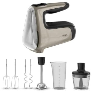 Tefal Powermix Silence 4-in-1 Handmixer, leiser Motor, Turbo-Funktion