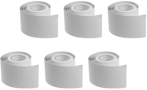 Battiscopa Autoadesivo in Pvc Bianco 6 Pezzi Flessibili Tagliabili | Adatto a Superfici Lisce come Vernice, Plastica, Metallo, Baseboard e Soffitto, Legno, Ceramica e Piastrelle