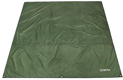 Azarxis Waterproof Camping Tent Tarp Hammock Rain Fly Footprint Ground Cloth Shelter Sunshade Beach Picnic Blanket Mat for Outdoor Camping Park Lawn (Army Green, 8 x 7 ft)