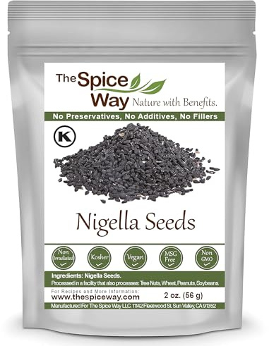 The Spice Way - Pure Nigella Seeds no preservatives, non GMO, no salt, just the black seed of the nigella (nigala) 2 oz
