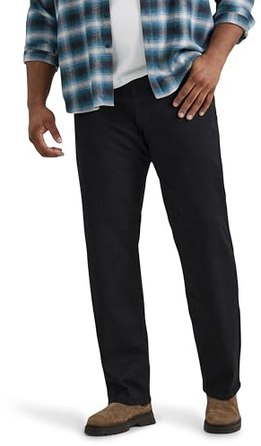 Lee Men's Big & Tall Extreme Motion Relaxed Straight Jean Black 44W x 32L