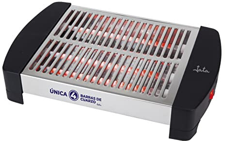 JATA TT589NG Tostadora Pan Horizontal de Cuatro Barras. Mueble y Parrilla de acero inoxidable. Gran Superficie para Conseguir un Tostado Homogéneo. Bandeja Recogemigas Extraíble