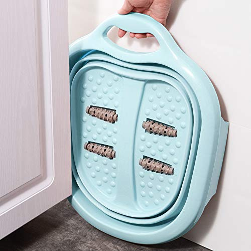 HAYAN Foot Spa Faltbare Fußwanne mit Fußmassagegeräten, Größe L, 40 x 40 x 19 cm, Grün