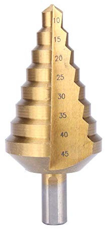 Metrischer großer Titan-Stufenbohrer für Holz, Metall, 10–45 mm, Hochgeschwindigkeitsstahl (10–45 mm)
