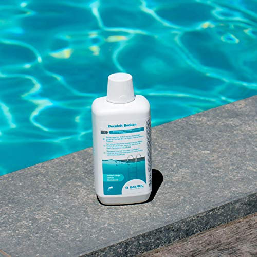 BAYROL Decalcit Bacino 1 L Gel detergente per la rimozione di depositi di calcare su pareti e pavimenti della piscina - Formula altamente efficace - Scioglie i depositi di sporco, calcare e metallo