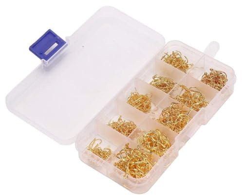 Angelhaken 500 Stück Seefischerei Terminal Tackle Haken Größen 3-12 Angelhaken Set mit klarer Angelbox für Angelzubehör(#3)
