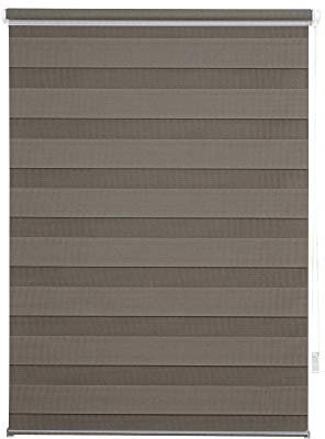 ondeco Doppelrollo Klemmfix Duo Rollo für Fenster ohne Bohren, Seitenzugrollo Klemmen Sichtschutz Sonnenschutz Blickdicht innen Braun 140x160 cm