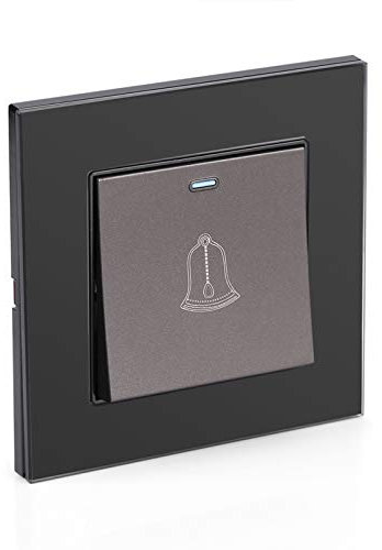 Nikou Campanello per porte in vetro temperato per campanello 220~250V Interruttore per campanello con pannello in vetro a pulsante per hotel di casa
