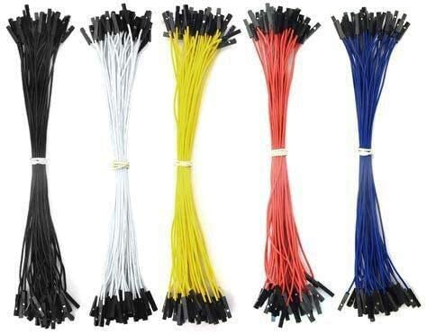 BGTXINGI 150 Stück Steckplatine 5 Farben 1-polig 2,54 mm Female to Female PVC-Überbrückungskabel bürstenloser Motor doppelendig verzinntes Verbindungskabel (Leiterplatten-Starthilfe-Kabel) 200 mm