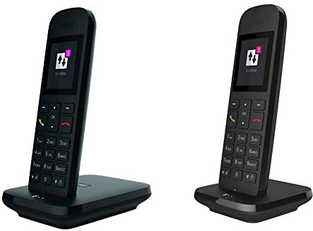 Deutsche Telekom Sinus 12 schwarz & Deutsche Festnetztelefon Speedphone 12 in Schwarz schnurlos | Zur Nutzung an aktuellen Routern mit DECT-CAT-iq Schnittstelle, 5 cm Farbdisplay, 40844150