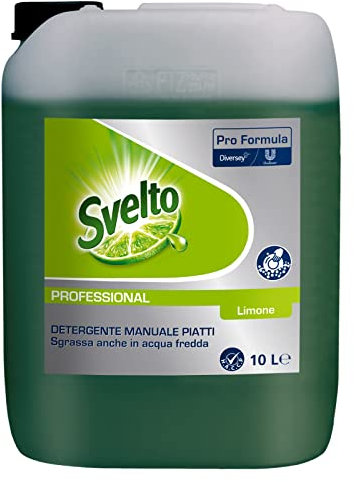 Svelto Professional Detergente Manuale Piatti Detersivo Liquido Sgrassante Pro Formula Profumo Limone - Tanica da 10L