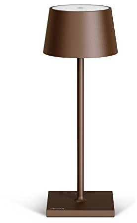 Madrigal Stilosa Tischlampe Kabellos - Led Tischleuchte - Akku Kabellose Dimmbar Lampe mit Touch - Table Lamp Aufladbar Usb C - Akku-tischleuchte Outdoor - Bronzefarbe