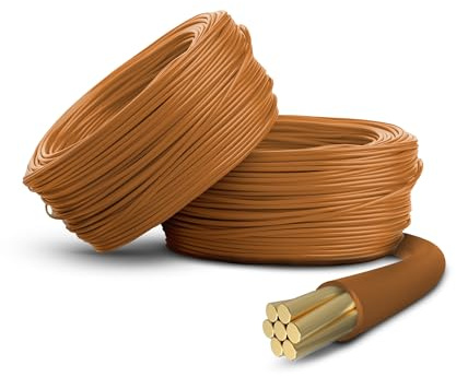 Primes DIY 2.5mm Single Core Conduit Cable, 6491X Copper PVC Earth Wire, BASEC Approved – Brown Live(2 Meter)