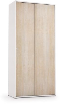 Kiamami Valentina - Armoire multifonctionnelle avec Double Porte coulissante et 4 étagères réglables